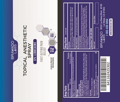 Bravado Labs Numbing Spray Label (Bravado Labs Numbing Spray Label)